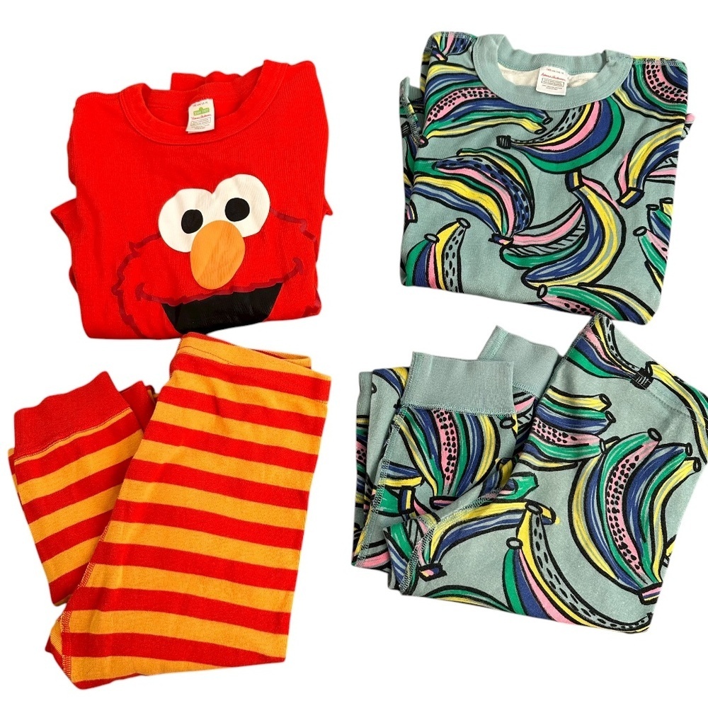 Hanna Andersson 2 Set Girls Pajama Organic Cotton 140cm Size US 10 Stretch Fun